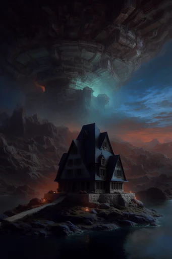 Volcanic Brutalist Abyss style AI image example 4