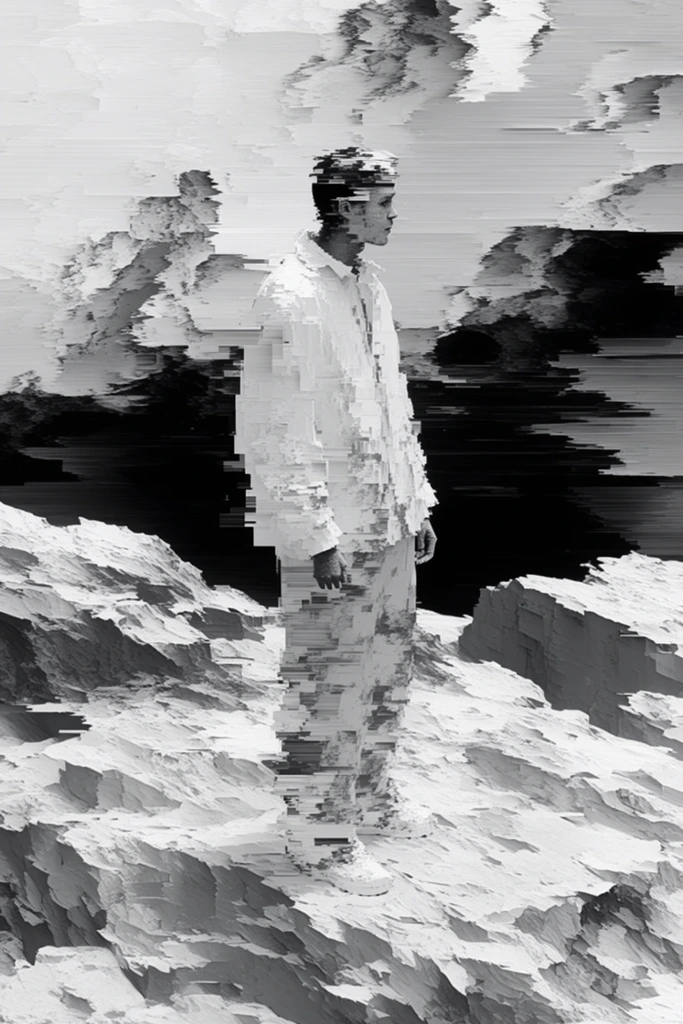 Corrupted Digital Gothic style AI image example 1