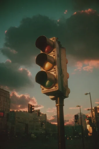 Atmospheric Cinematic Twilight style reference image — teal and amber color grading
