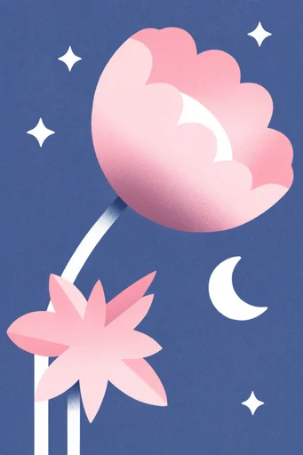 Whimsical Dreamy Minimalism style reference image — soft rounded shapes