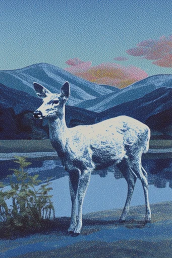 Ethereal Alpine Lithography style AI image example 3