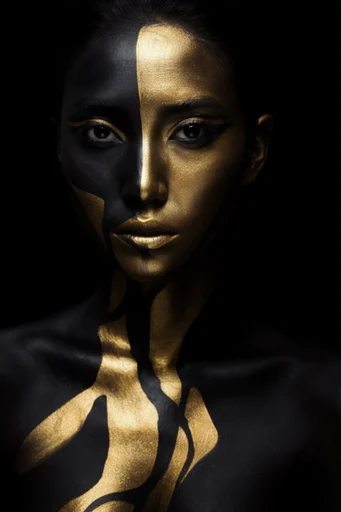 Gilded Chiaroscuro Impasto style reference image — metallic sheen