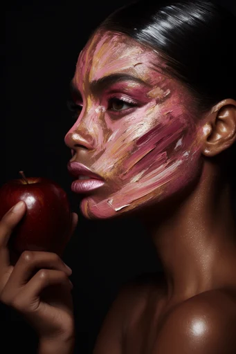 Gilded Chiaroscuro Impasto style reference image — liquid gold body paint