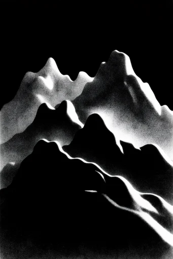 Stippled Chiaroscuro Noir style reference image — high-contrast monochrome