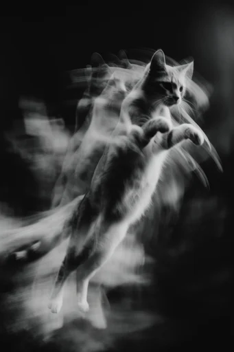 Kinetic Spectral Chiaroscuro style reference image — ghostly spectral layers