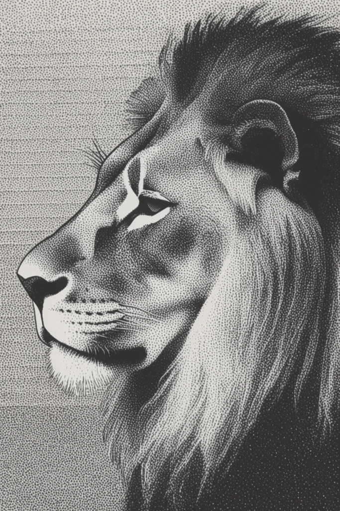 Graphic Monochromatic Printwork style AI image example 3
