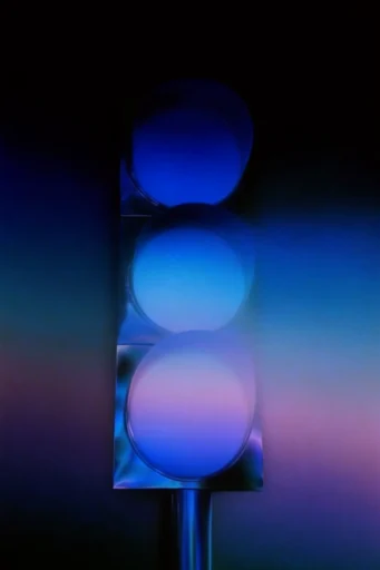 Refracted Neon Minimalism style reference image — neon gradient lighting