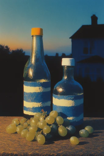 Nostalgic Surrealist Dreamscapes style reference image — vintage film grain