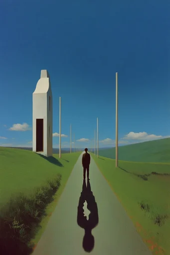 Surreal Liminal Pastoral moodboard — generate AI images in this style