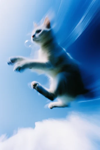 Kinetic Ethereal Abstraction style reference image — cobalt and icy blue palette