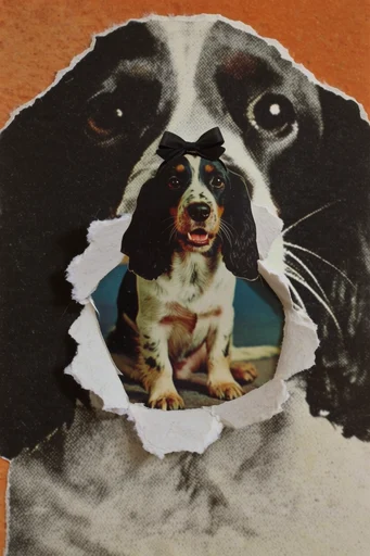 Analog Surrealist Collage style reference image — analog paper collage
