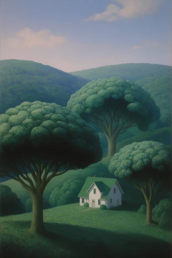 Ethereal Pastoral Surrealism style reference image — volumetric clouds