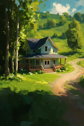 Luminous Impressionist Pastoral style AI image example 4