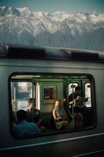 Cinematic Transit Melancholy style reference image — cinematic 35mm film still