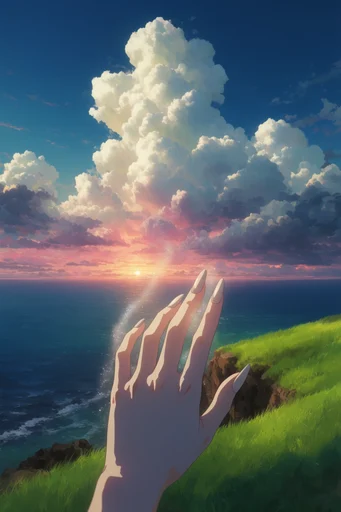 Luminous Anime Horizon style reference image — painterly background