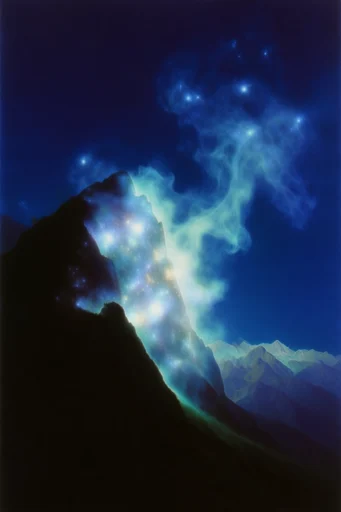 Luminous Nocturnal Ether style reference image — bioluminescent blue glow