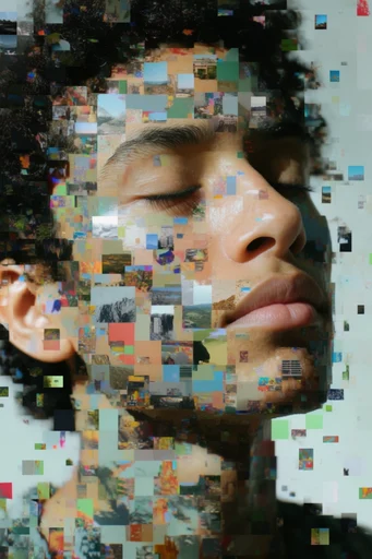 Fragmented Neon Surrealism moodboard — generate AI images in this style