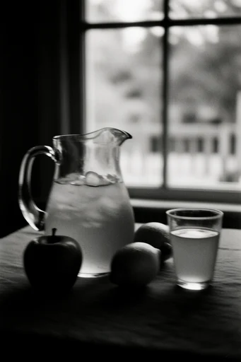 Monochrome Ethereal Noir style reference image — high-contrast black and white