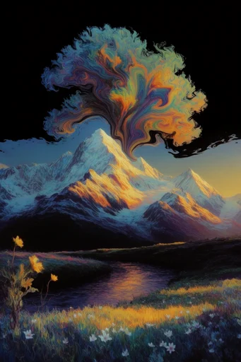 Luminous Kinetic Microcosm style reference image — bioluminescent glow