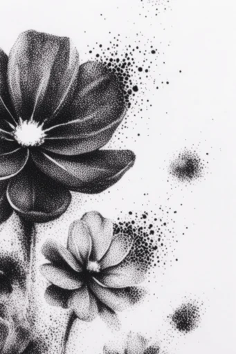 Stark Noir Pointillism style reference image — graphic silhouette