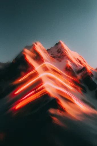 Kinetic Neon Glitch style reference image — long exposure portrait