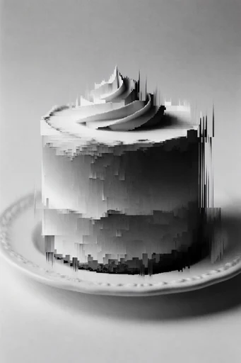 Monochromatic Digital Disintegration style reference image — fluted glass texture