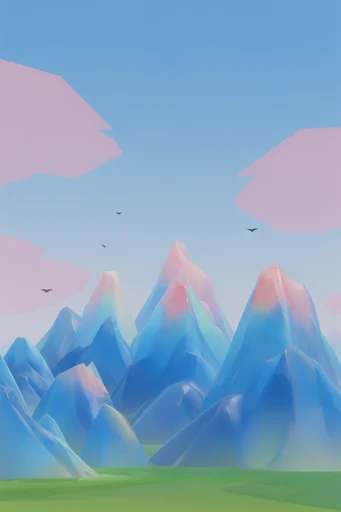 Refractive Cobalt Minimalism style reference image — 3D digital render