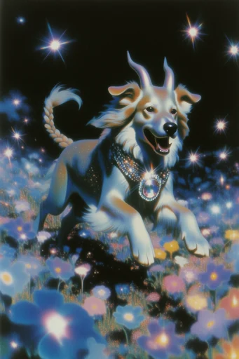 Celestial Analog Dreamscape style reference image — prismatic stardust