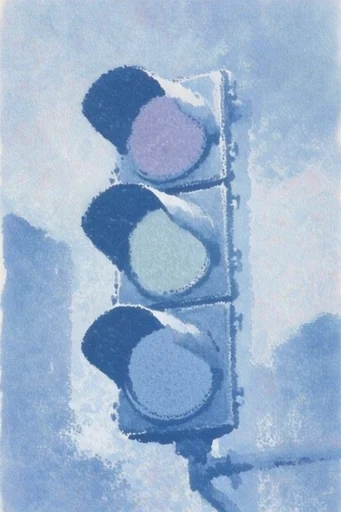 Ethereal Alpine Lithography style reference image — cyanotype grain