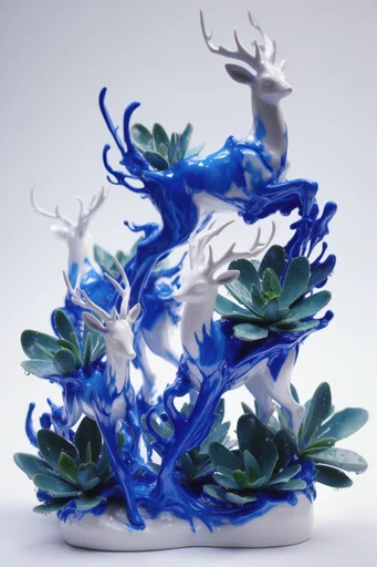 Surreal Delftware Fluidity style AI image example 3