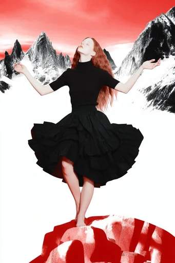 Crimson Avant-Garde Surrealism style reference image — avant-garde editorial photography