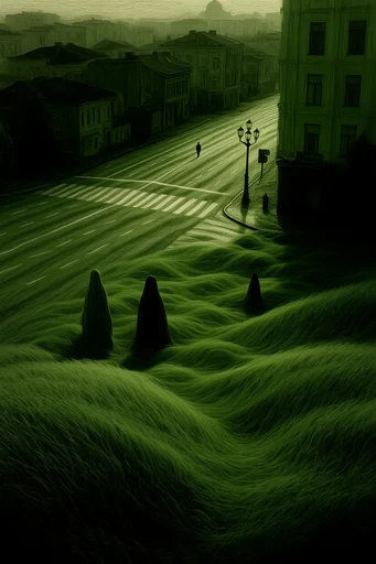 Velvet Verdant Surrealism style reference image — rolling velvet hills