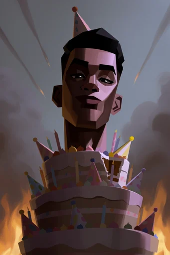 Sculptural Angular Portraits style reference image — expressive character design