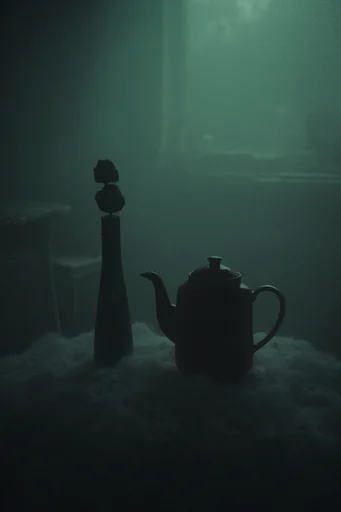 Ethereal Verdant Solitude style reference image — deep teal and jade palette