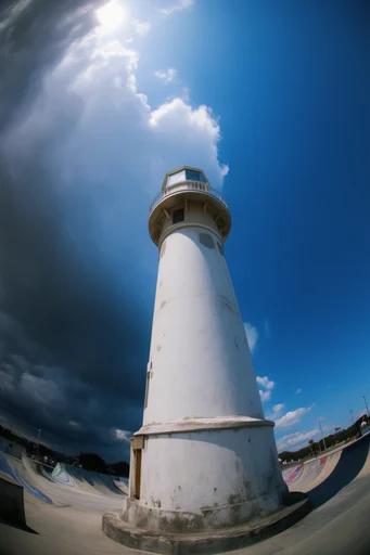 Dynamic Fisheye Perspective style reference image — harsh direct sunlight
