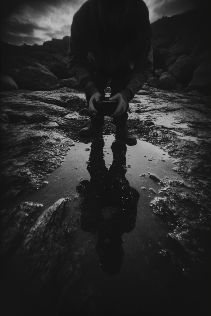 Atmospheric Monochrome Noir style AI image example 2