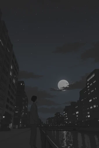 Nocturnal Celestial Minimalism style reference image — nocturnal landscape