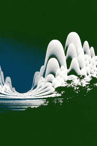 Retro-Graphic Print Synthesis style reference image — 1-bit dithering
