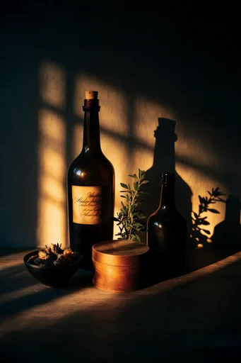 Cinematic Amber Chiaroscuro style reference image — dramatic golden spotlight