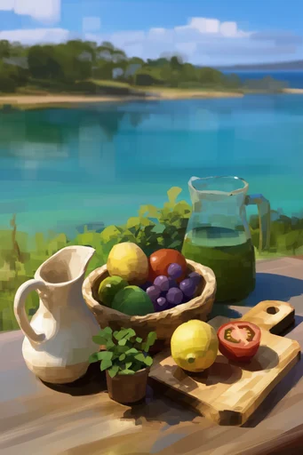 Vibrant Painterly Landscapes style reference image — bold blocky brushstrokes