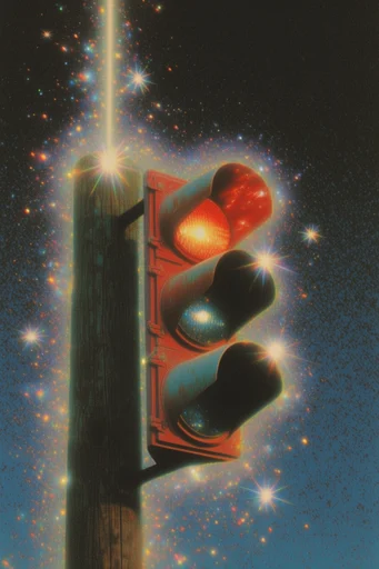 Celestial Analog Dreamscape style reference image — analog film grain