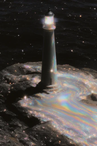 Luminescent Cosmic Surrealism style reference image — prismatic light leaks