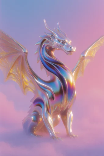 Iridescent Liquid Futurism style reference image — surreal 3D fluid shapes