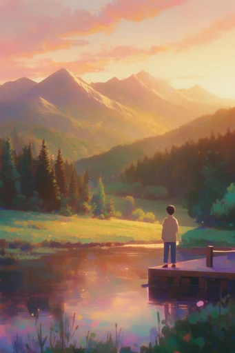 Luminous Twilight Nostalgia style reference image — golden hour glow