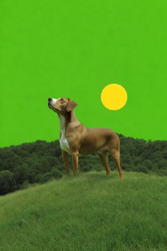 Surreal Verdant Minimalism style reference image — absurdist scale