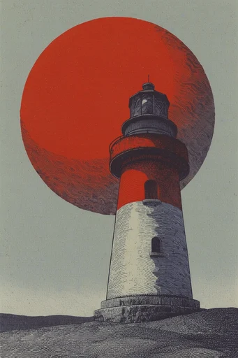 Graphic Retro Surrealism style reference image — grainy paper texture