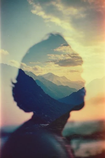 Ethereal Analog Nostalgia style reference image — double exposure
