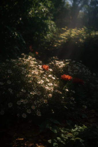 Cinematic Forest Chiaroscuro style reference image — lush organic textures