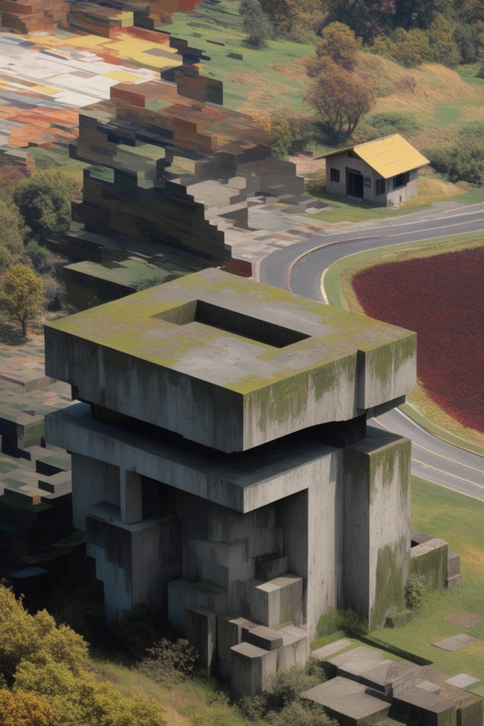 Architectural Voxel Synthesis style AI image example 2