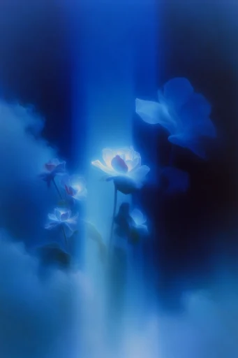Nocturnal Cobalt Spectralism style reference image — bioluminescent glow